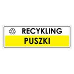 RECYKLING - PUSZKI, naklejka 290x100 mm