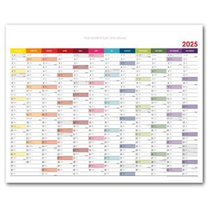 Ścienna mapa planer 2025 SK - 100 x 80 cm - kolorowy