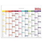 Ścienna mapa planer 2026 CZ z oczkami na zawieszenie - 124 x 100 cm - kolorowy