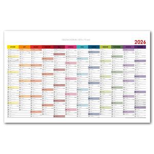 Ścienna mapa planer 2026 PL - 100 x 63 cm - kolorowy