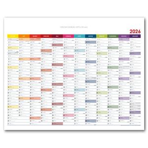 Ścienna mapa planer 2026 PL - 100 x 80 cm - kolorowy