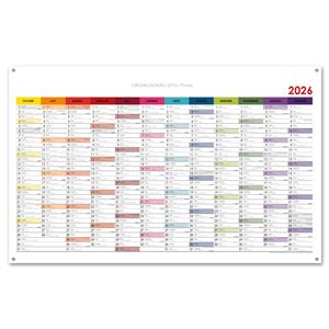 Ścienna mapa planer 2026 PL z oczkami na zawieszenie - 100 x 63 cm - kolorowy