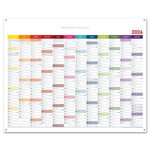 Ścienna mapa planer 2026 PL z oczkami na zawieszenie - 100 x 80 cm - kolorowy