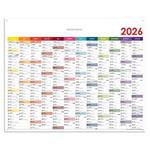 Ścienna mapa planer 2026 PL z oczkami na zawieszenie - 124 x 100 cm - kolorowy