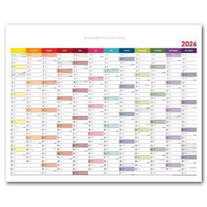 Ścienna mapa planer 2026 SK - 100 x 80 cm - kolorowy