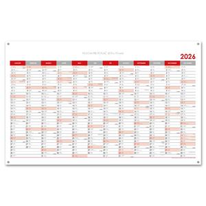 Ścienna mapa planer 2026 SK z oczkami na zawieszenie - 100 x 63 cm - czerwony