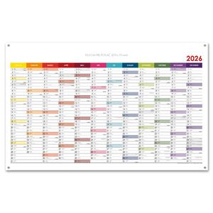 Ścienna mapa planer 2026 SK z oczkami na zawieszenie - 100 x 63 cm - kolorowy