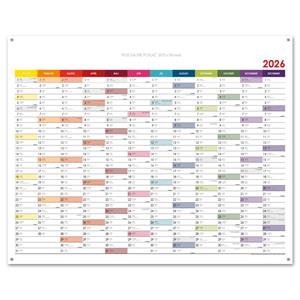 Ścienna mapa planer 2026 SK z oczkami na zawieszenie - 100 x 80 cm - kolorowy