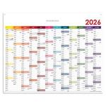 Ścienna mapa planer 2026 SK z oczkami na zawieszenie - 124 x 100 cm - kolorowy