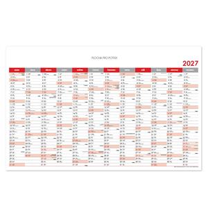 Ścienna mapa planer 2027 CZ - 100 x 63 cm - czerwony