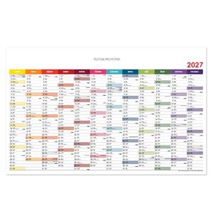 Ścienna mapa planer 2027 CZ - 100 x 63 cm - kolorowy