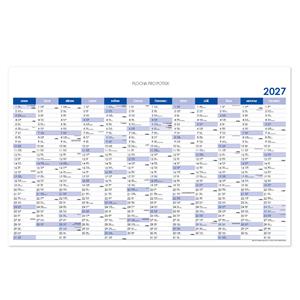 Ścienna mapa planer 2027 CZ - 100 x 63 cm - niebieski