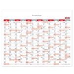 Ścienna mapa planer 2027 CZ - 100 x 80 cm - czerwony