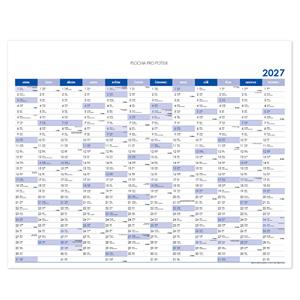 Ścienna mapa planer 2027 CZ - 100 x 80 cm - niebieski