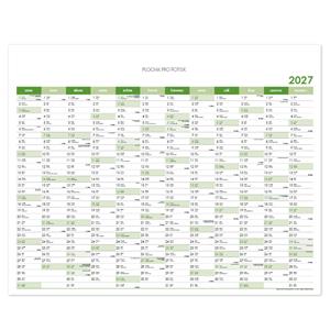 Ścienna mapa planer 2027 CZ - 100 x 80 cm - zielona