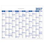 Ścienna mapa planer 2027 CZ - 124 x 100 cm - niebieski