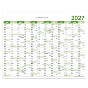 Ścienna mapa planer 2027 CZ - 124 x 100 cm - zielona