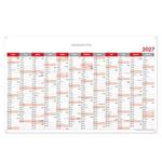 Ścienna mapa planer 2027 CZ z oczkami na zawieszenie - 100 x 63 cm - czerwony