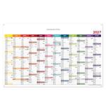 Ścienna mapa planer 2027 CZ z oczkami na zawieszenie - 100 x 63 cm - kolorowy