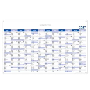 Ścienna mapa planer 2027 CZ z oczkami na zawieszenie - 100 x 63 cm - niebieski