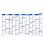 Ścienna mapa planer 2027 CZ z oczkami na zawieszenie - 100 x 63 cm - niebieski