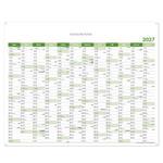 Ścienna mapa planer 2027 CZ z oczkami na zawieszenie - 100 x 80 cm - zielona