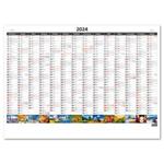 Ścienny Kalendarz 2024 - Planer roczny plakat A1 obrazkowy