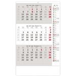 Ścienny Kalendarz 2024 - Szary trzymiesięczny kalendarz z notatkami