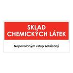 SKLAD CHEMICKÝCH LÁTEK, červená, plast 2 mm 190x90 mm