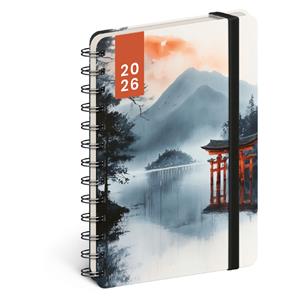 Spiralny 18-miesięczny kalendarz książkowy Petito - Japonia 2025/2026
