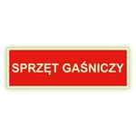 Sprzęt gaśniczy - fotoluminescencyjny znak, naklejka 150x50 mm