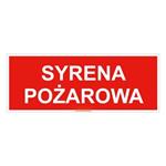 Syrena pożarowa - znak, płyta PVC 2 mm 210x80 mm