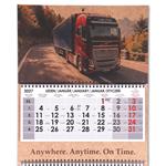 Sześciomiesięczny kalendarz Sixto Kraft składany czeski ze spiralą 2027 - szary