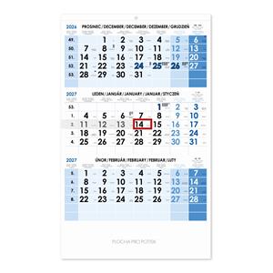 Trzymiesięczny kalendarz Trio czeski 2027 - niebieski