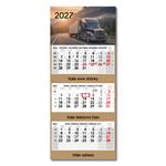 Trzymiesięczny kalendarz Trio Kraft składany czeski 2027 - szary