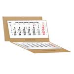 Trzymiesięczny kalendarz Trio Kraft składany czeski 2027 - szary