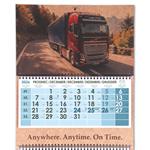 Trzymiesięczny kalendarz Trio Kraft składany czeski ze spiralą 2027 - niebieski