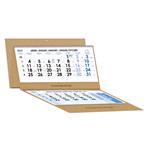 Trzymiesięczny kalendarz Trio Kraft składany czeski ze spiralą 2027 - niebieski