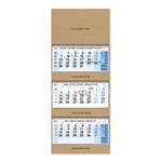 Trzymiesięczny kalendarz Trio Kraft składany czeski ze spiralą 2027 - niebieski