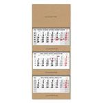 Trzymiesięczny kalendarz Trio Kraft składany czeski ze spiralą 2027 - szary