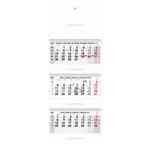 Trzymiesięczny kalendarz Trio składany czeski ze spiralą 2027 - szary