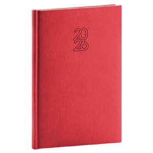Tygodniowy kalendarz książkowy 2026 A5 Aprint - czerwony
