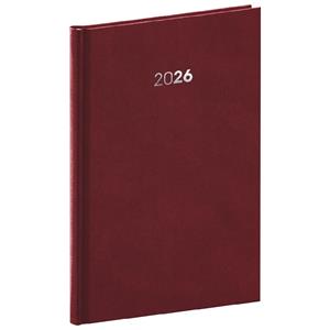 Tygodniowy kalendarz książkowy 2026 A5 Balakon - bordowy