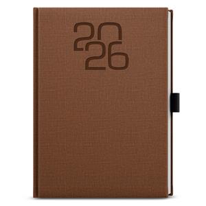 Tygodniowy kalendarz książkowy 2026 Oskar Fabric A5 - brąz
