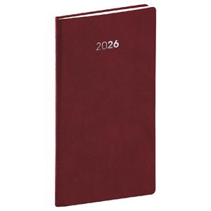 Tygodniowy kalendarz książkowy kieszonkowy 2026 Balakon - bordowy