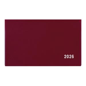 Tygodniowy kalendarz książkowy kieszonkowy 2026 Cyryl PVC - bordowy