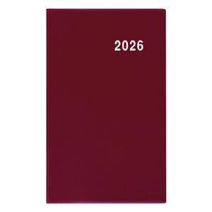 Tygodniowy kalendarz książkowy kieszonkowy 2026 Gustaw PVC - bordowy