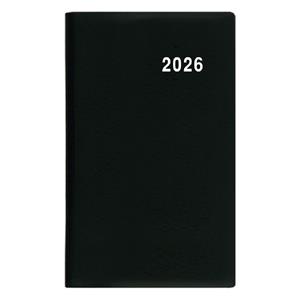 Tygodniowy kalendarz książkowy kieszonkowy 2026 Gustaw PVC - czarny
