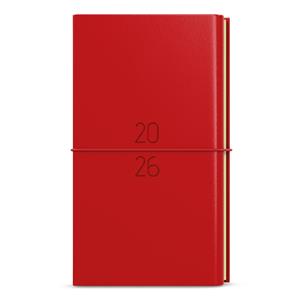 Tygodniowy kalendarz książkowy kieszonkowy 2026 Jakub Dueto + blok - czerwony