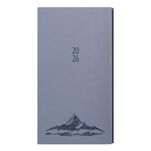 Tygodniowy kalendarz książkowy kieszonkowy 2026 Jakub Vivella z wytłoczeniem - gołębi szary - Góry